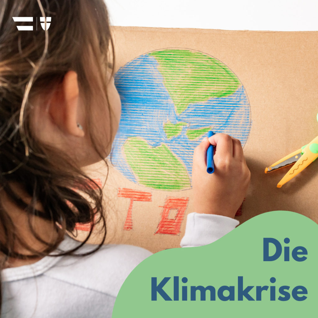 Titel: Klimakrise Bild: Kind malt Erde