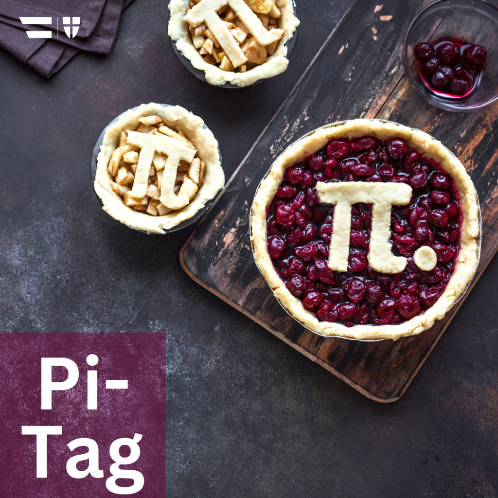Titel: Pi-Tag Bild: Das Symbol von Pi im Kuchen