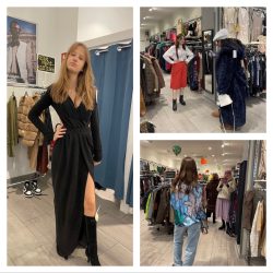 Kleidung und Accessoires werden ausgesucht, angezogen anschließend fotografiert.