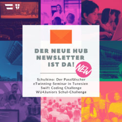 Titel: der neue Hub Newsletter ist da! Umweltbildungswochen Gratis Lernhilfe Aktion Zebrastreifen Kostenlose Radfahrkurse für Volksschulen