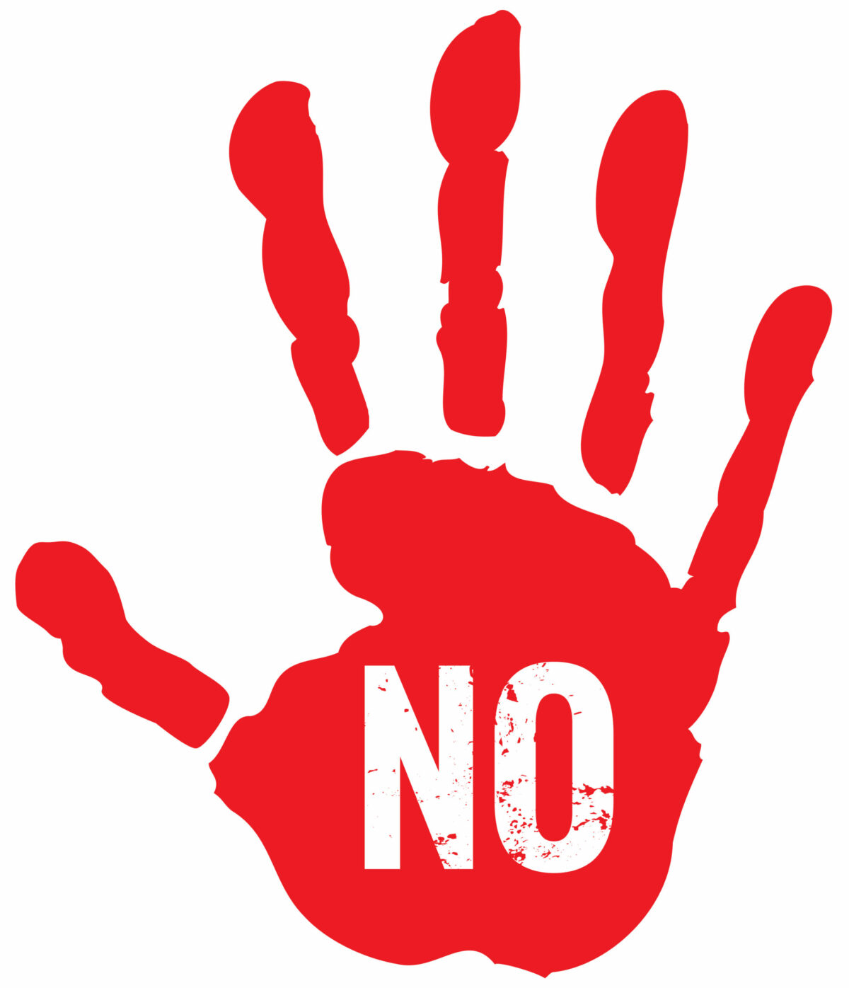 No means no Hand symbol